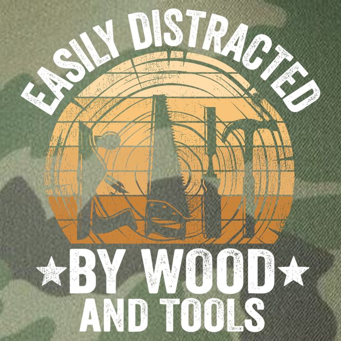 Easily Distracted By Wood And Tools Funny Woodworking Legacy Tie Dye Trucker Hat