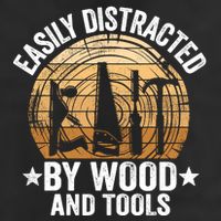 Easily Distracted By Wood And Tools Funny Woodworking Crop Fleece Hoodie