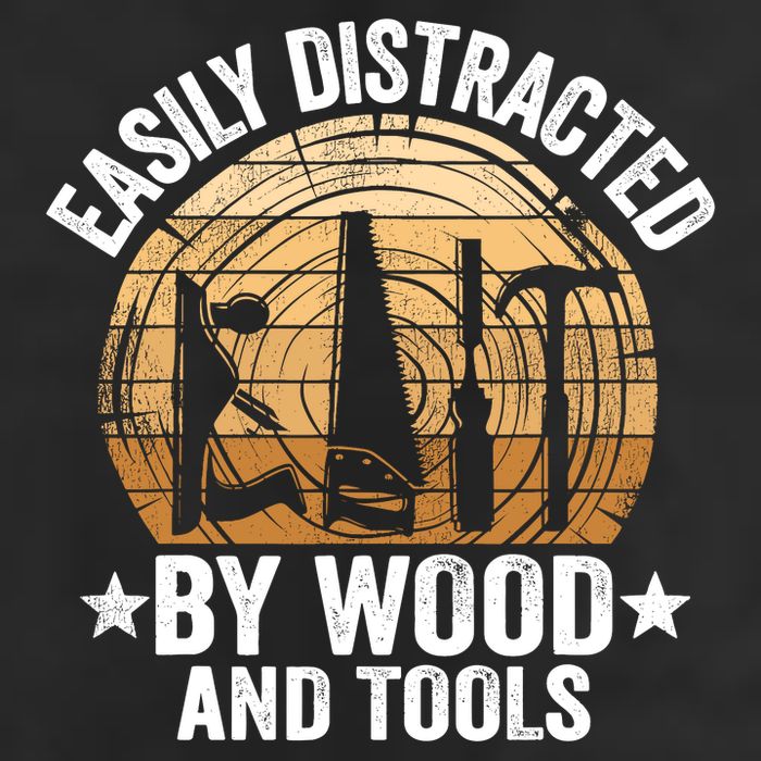 Easily Distracted By Wood And Tools Funny Woodworking Microfiber Hand Towel