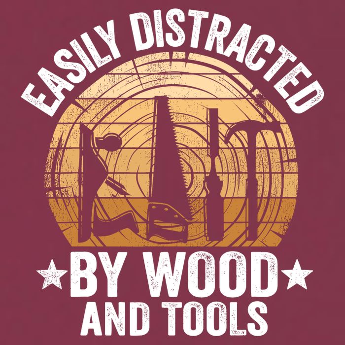 Easily Distracted By Wood And Tools Funny Woodworking 16oz Travel Tumbler