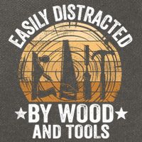 Easily Distracted By Wood And Tools Funny Woodworking Cotton Canvas Backpack