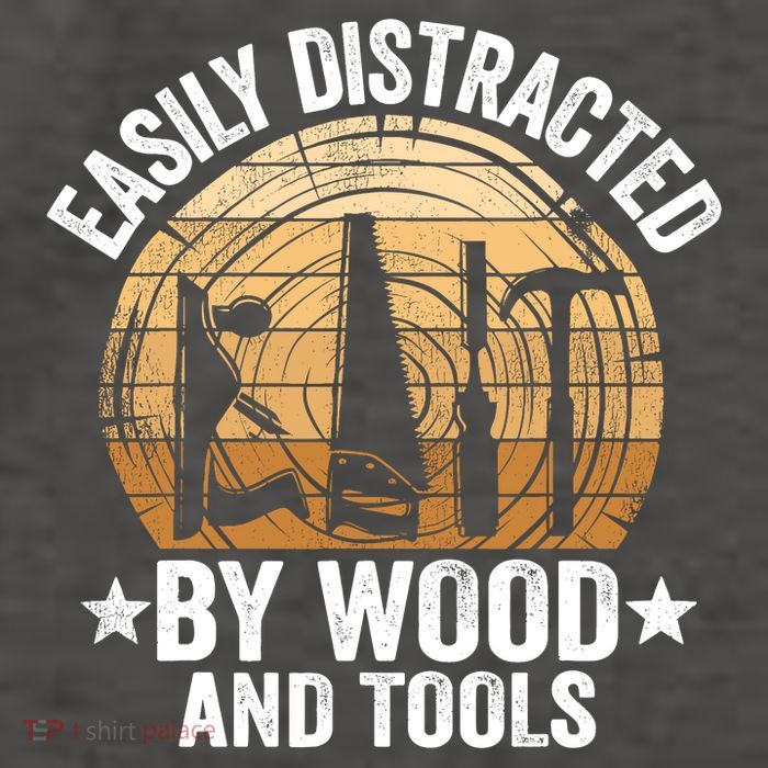 Easily Distracted By Wood And Tools Funny Woodworking Vector Backpack