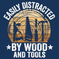 Easily Distracted By Wood And Tools Funny Woodworking 16 in Basic Backpack