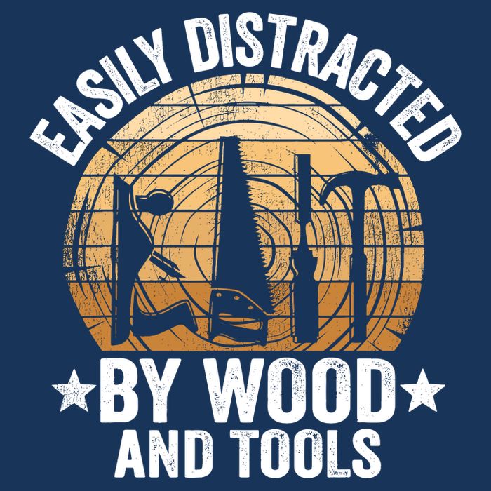 Easily Distracted By Wood And Tools Funny Woodworking 16 in Basic Backpack