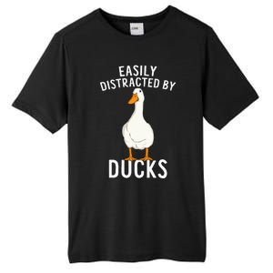 Easily Distracted By Ducks Funny Duck Lover Tall Fusion ChromaSoft Performance T-Shirt