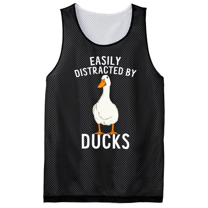 Easily Distracted By Ducks Funny Duck Lover Mesh Reversible Basketball Jersey Tank