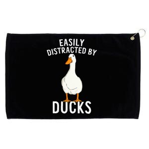 Easily Distracted By Ducks Funny Duck Lover Grommeted Golf Towel