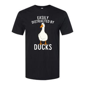 Easily Distracted By Ducks Funny Duck Lover Softstyle CVC T-Shirt