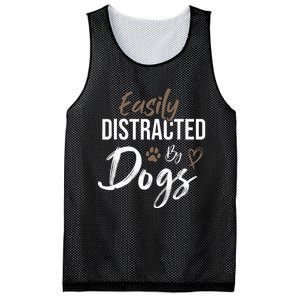 Easily Distracted By Dogs mom Saying Pet Lover Mesh Reversible Basketball Jersey Tank