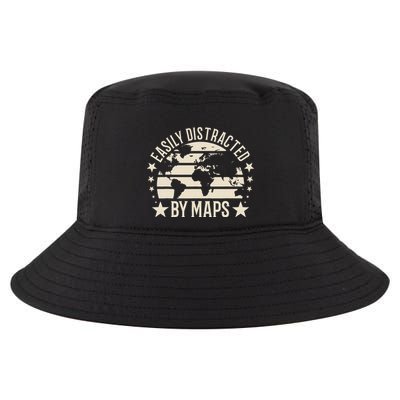 Easily Distracted By Maps Geography Cool Comfort Performance Bucket Hat