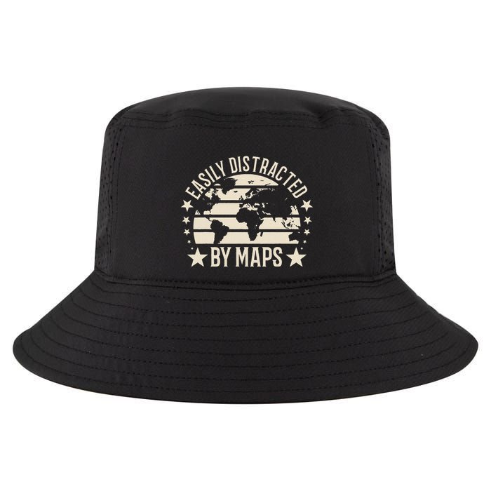 Easily Distracted By Maps Geography Cool Comfort Performance Bucket Hat