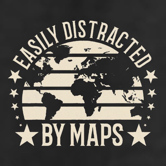 Easily Distracted By Maps Geography Cool Comfort Performance Bucket Hat