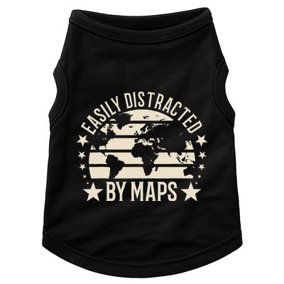 Easily Distracted By Maps Geography Doggie Tank
