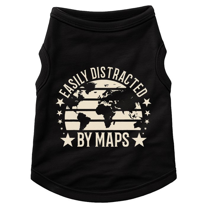 Easily Distracted By Maps Geography Doggie Tank