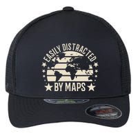 Easily Distracted By Maps Geography Flexfit Unipanel Trucker Cap