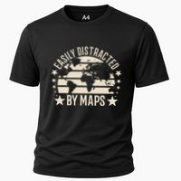 Easily Distracted By Maps Geography Performance Shirt