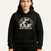 Easily Distracted By Maps Geography Hoodie