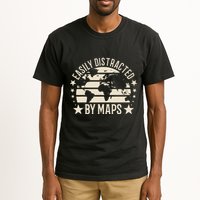 Easily Distracted By Maps Geography Tall T-Shirt