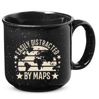 Easily Distracted By Maps Geography 15oz Campfire Ceramic Mug