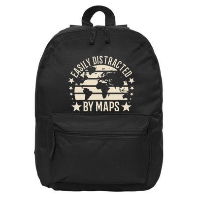Easily Distracted By Maps Geography 16 in Basic Backpack