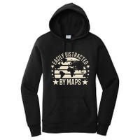 Easily Distracted By Maps Geography Women's Pullover Hoodie