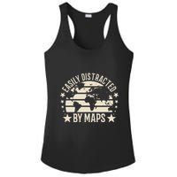 Easily Distracted By Maps Geography Ladies PosiCharge Competitor Racerback Tank