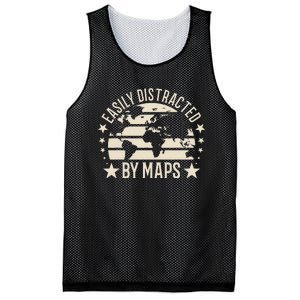 Easily Distracted By Maps Geography Mesh Reversible Basketball Jersey Tank