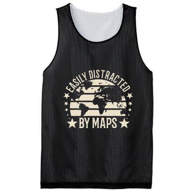 Easily Distracted By Maps Geography Mesh Reversible Basketball Jersey Tank