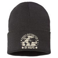 Easily Distracted By Maps Geography Sustainable Knit Beanie
