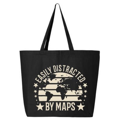 Easily Distracted By Maps Geography 25L Jumbo Tote