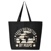 Easily Distracted By Maps Geography 25L Jumbo Tote