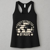 Easily Distracted By Maps Geography Womens Tank Top
