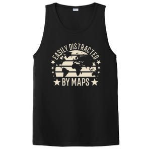 Easily Distracted By Maps Geography PosiCharge Competitor Tank