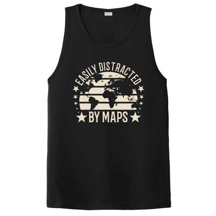 Easily Distracted By Maps Geography PosiCharge Competitor Tank