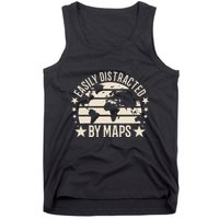 Easily Distracted By Maps Geography Tank Top