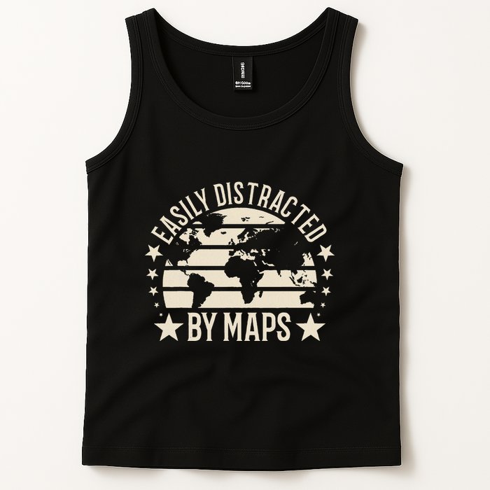 Easily Distracted By Maps Geography Tank Top