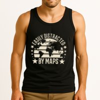 Easily Distracted By Maps Geography Tank Top