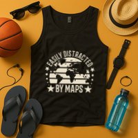 Easily Distracted By Maps Geography Tank Top