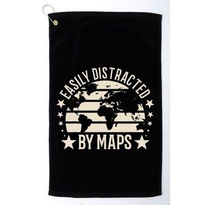 Easily Distracted By Maps Geography Golf Towel