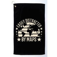 Easily Distracted By Maps Geography Golf Towel