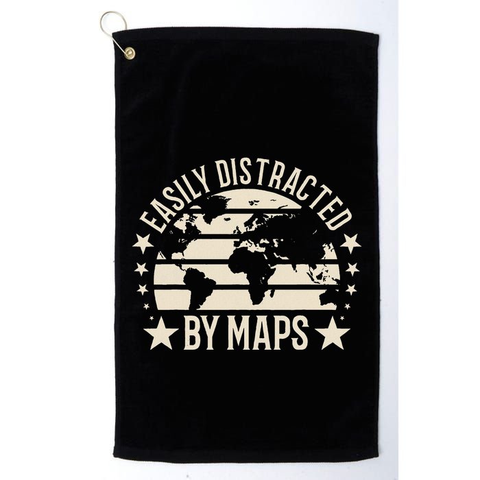 Easily Distracted By Maps Geography Golf Towel