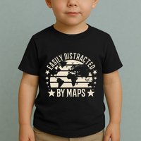 Easily Distracted By Maps Geography Toddler T-Shirt