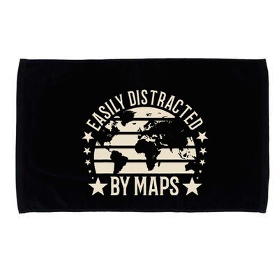 Easily Distracted By Maps Geography Microfiber Hand Towel