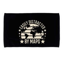 Easily Distracted By Maps Geography Microfiber Hand Towel
