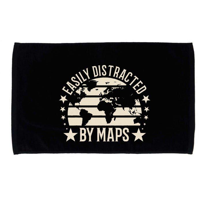 Easily Distracted By Maps Geography Microfiber Hand Towel