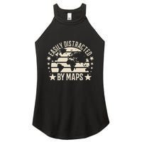 Easily Distracted By Maps Geography Women's Perfect Tri Rocker Tank