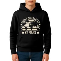 Easily Distracted By Maps Geography Kids Hoodie