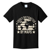 Easily Distracted By Maps Geography Kids T-Shirt