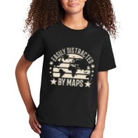 Easily Distracted By Maps Geography Kids T-Shirt
