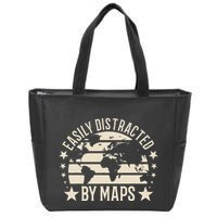 Easily Distracted By Maps Geography Zip Tote Bag